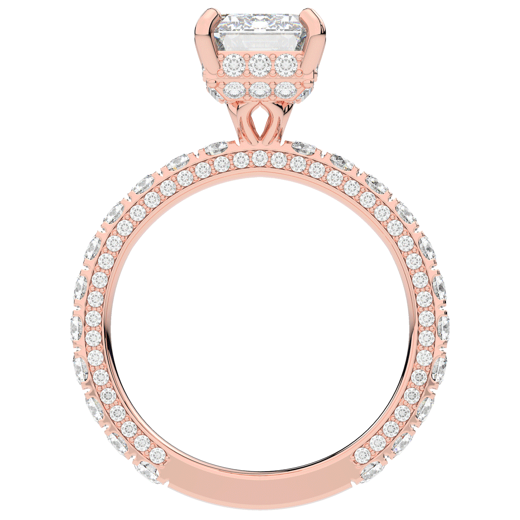 3.00CT.TW EMERALD CUT LAB DIAMOND ENGAGEMENT RING - Nazarelle