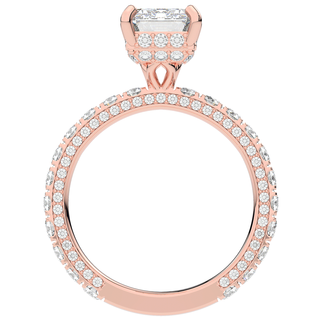 3.00CT.TW EMERALD CUT LAB DIAMOND ENGAGEMENT RING - Nazarelle