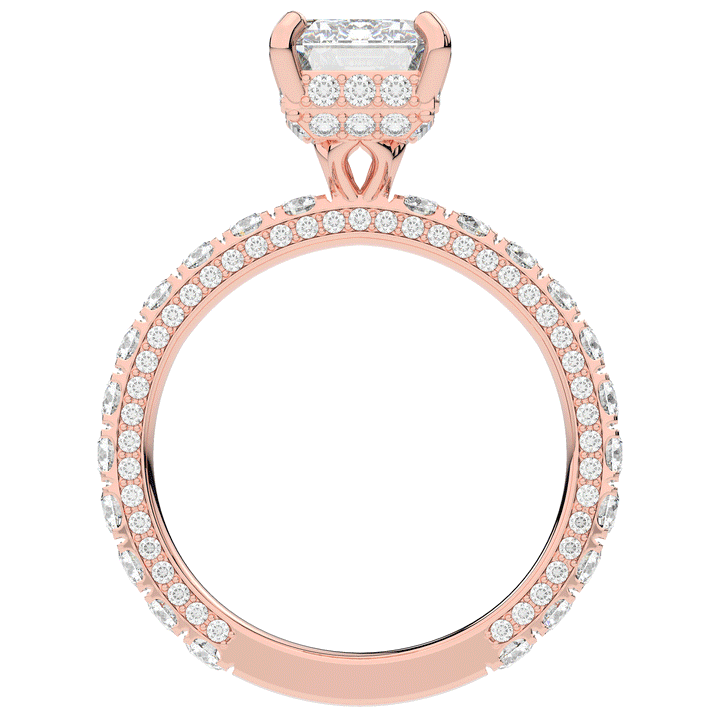 3.00CT.TW EMERALD CUT LAB DIAMOND ENGAGEMENT RING - Nazarelle