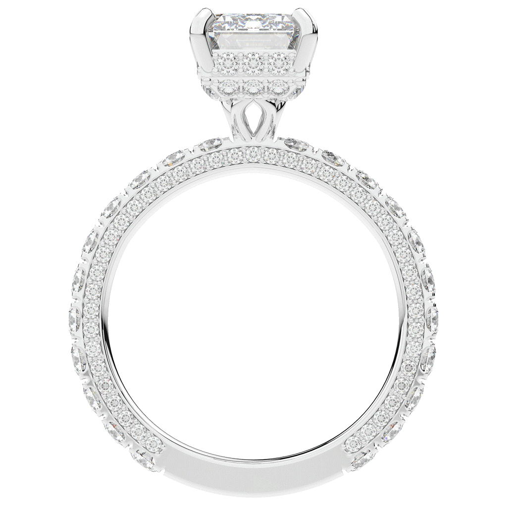 3.00CT.TW EMERALD CUT LAB DIAMOND ENGAGEMENT RING - Nazarelle