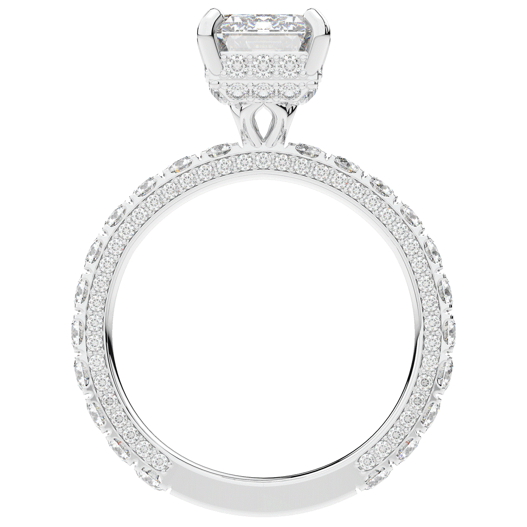 3.00CT.TW EMERALD CUT LAB DIAMOND ENGAGEMENT RING - Nazarelle