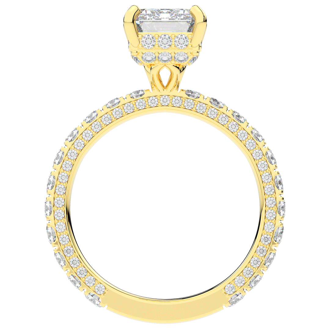 3.00CT.TW EMERALD CUT LAB DIAMOND ENGAGEMENT RING - Nazarelle