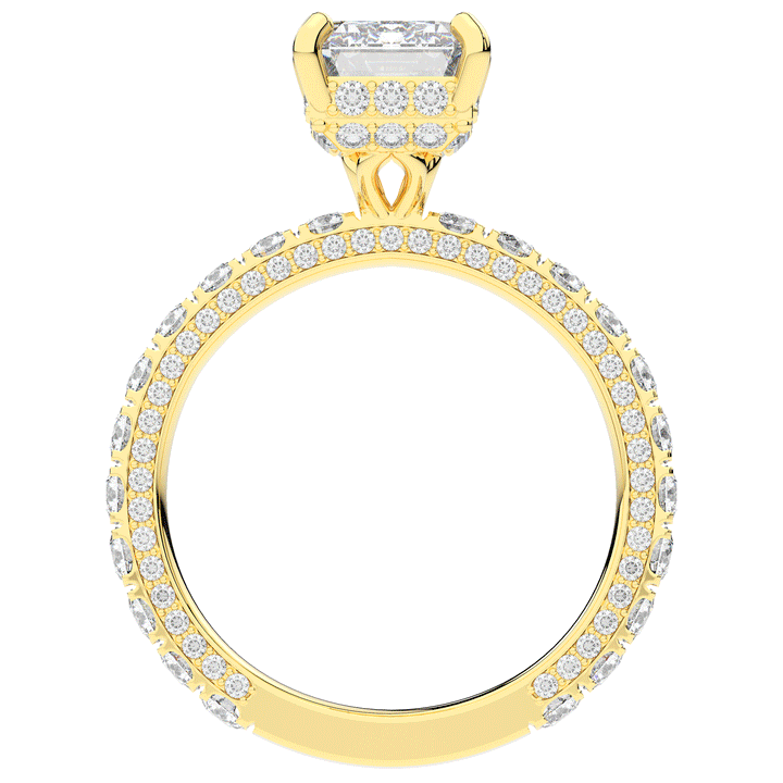 3.00CT.TW EMERALD CUT LAB DIAMOND ENGAGEMENT RING - Nazarelle