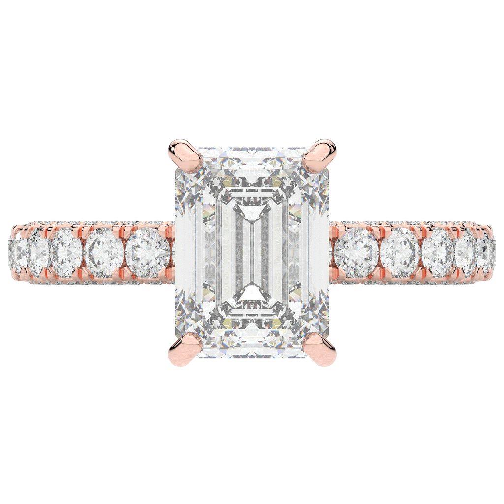 3.00CT.TW EMERALD CUT LAB DIAMOND ENGAGEMENT RING - Nazarelle