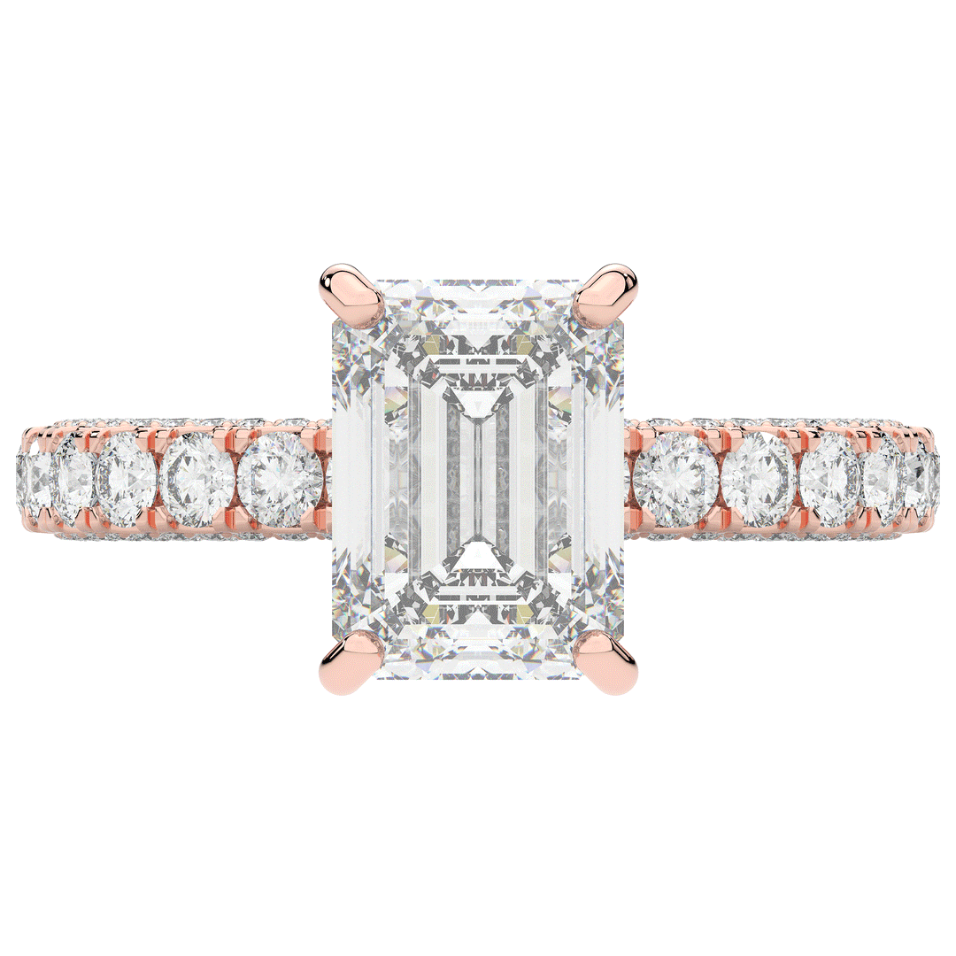 3.00CT.TW EMERALD CUT LAB DIAMOND ENGAGEMENT RING - Nazarelle