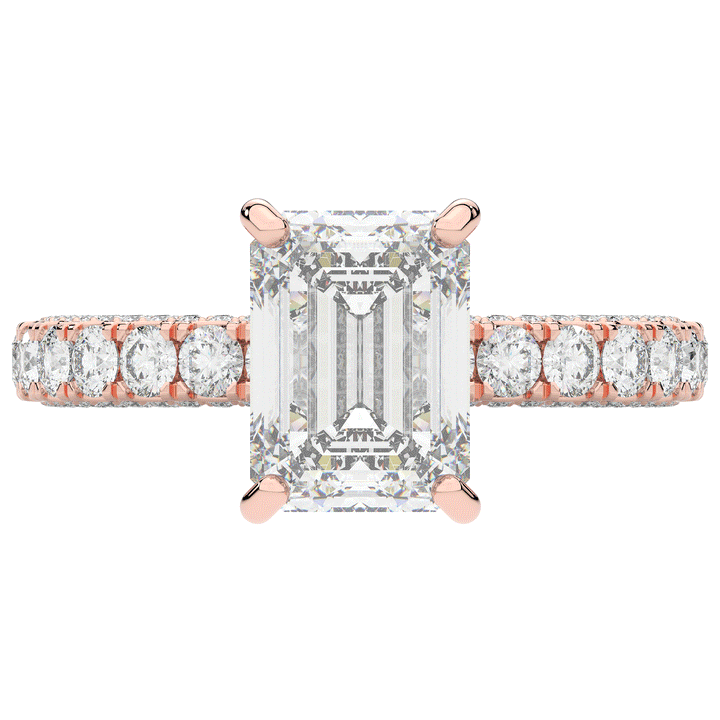 3.00CT.TW EMERALD CUT LAB DIAMOND ENGAGEMENT RING - Nazarelle