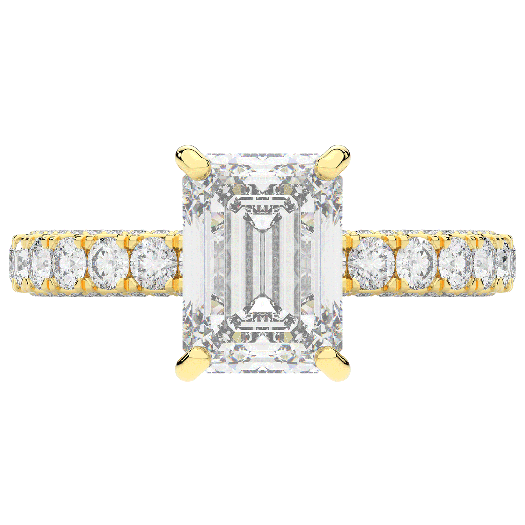 3.00CT.TW EMERALD CUT LAB DIAMOND ENGAGEMENT RING - Nazarelle