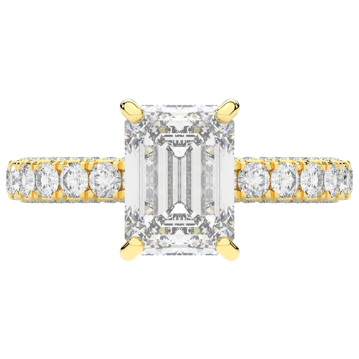 3.00CT.TW EMERALD CUT LAB DIAMOND ENGAGEMENT RING - Nazarelle