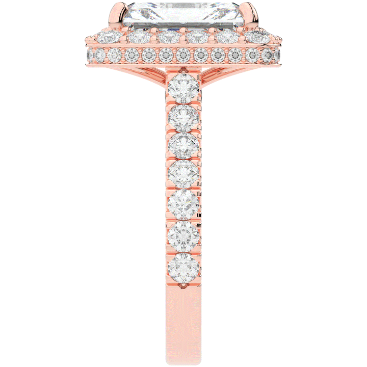 4.50CT.TW RADIANT LAB DIAMOND HALO ENGAGEMENT RING - Nazarelle