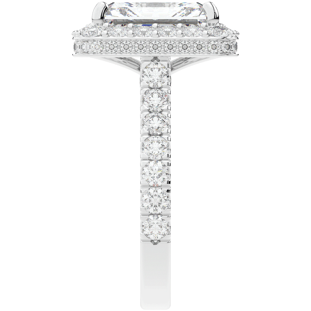 4.50CT.TW RADIANT LAB DIAMOND HALO ENGAGEMENT RING - Nazarelle