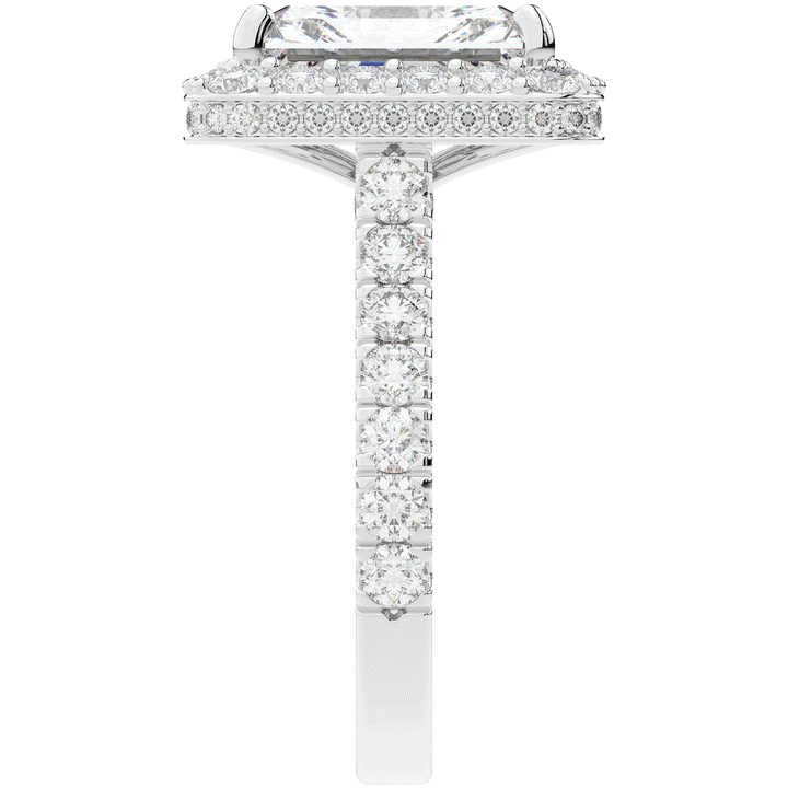 4.50CT.TW RADIANT LAB DIAMOND HALO ENGAGEMENT RING - Nazarelle