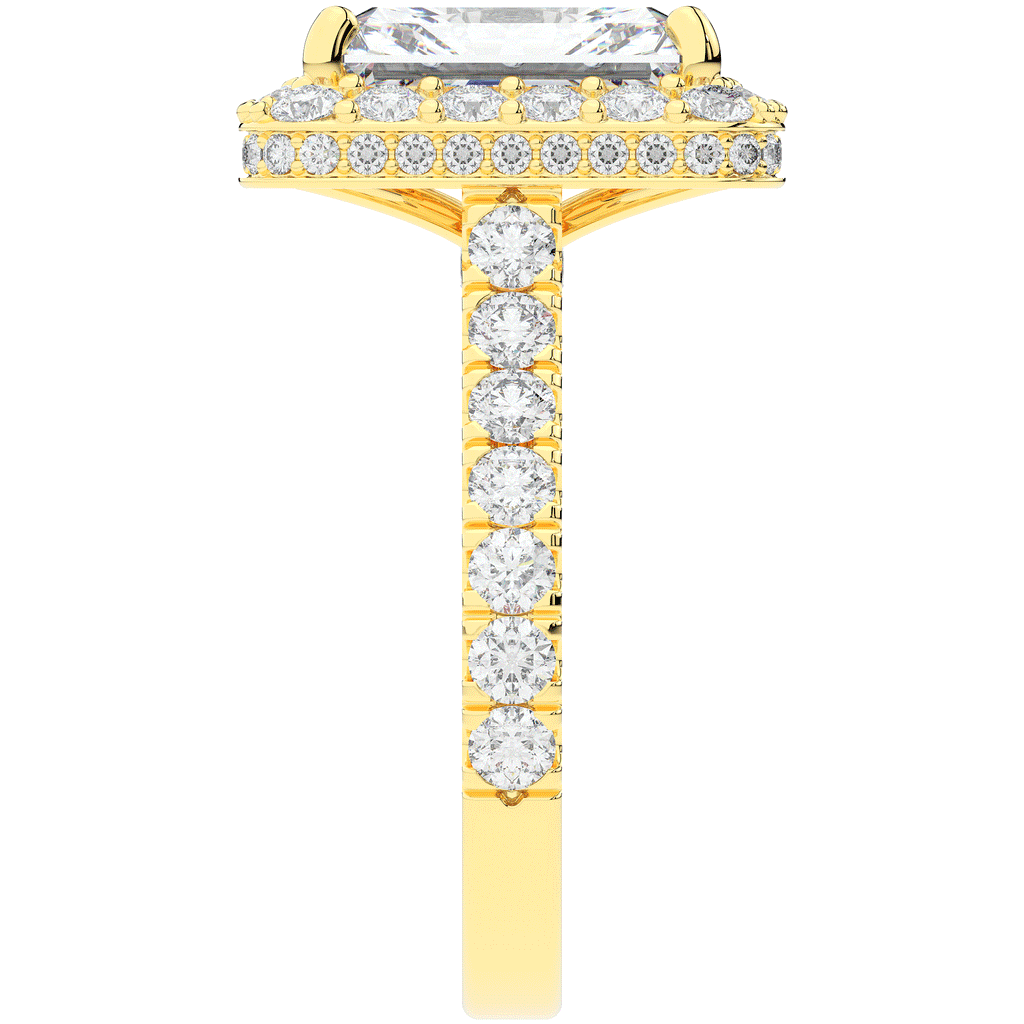 4.50CT.TW RADIANT LAB DIAMOND HALO ENGAGEMENT RING - Nazarelle