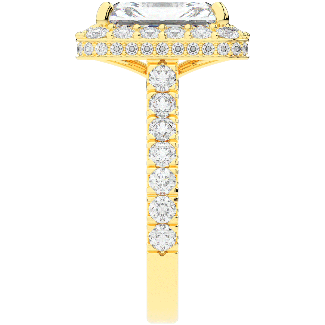 4.50CT.TW RADIANT LAB DIAMOND HALO ENGAGEMENT RING - Nazarelle