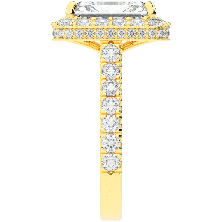 4.50CT.TW RADIANT LAB DIAMOND HALO ENGAGEMENT RING - Nazarelle