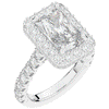 4.50CT.TW RADIANT LAB DIAMOND HALO ENGAGEMENT RING - Nazarelle