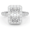 4.50CT.TW RADIANT LAB DIAMOND HALO ENGAGEMENT RING - Nazarelle