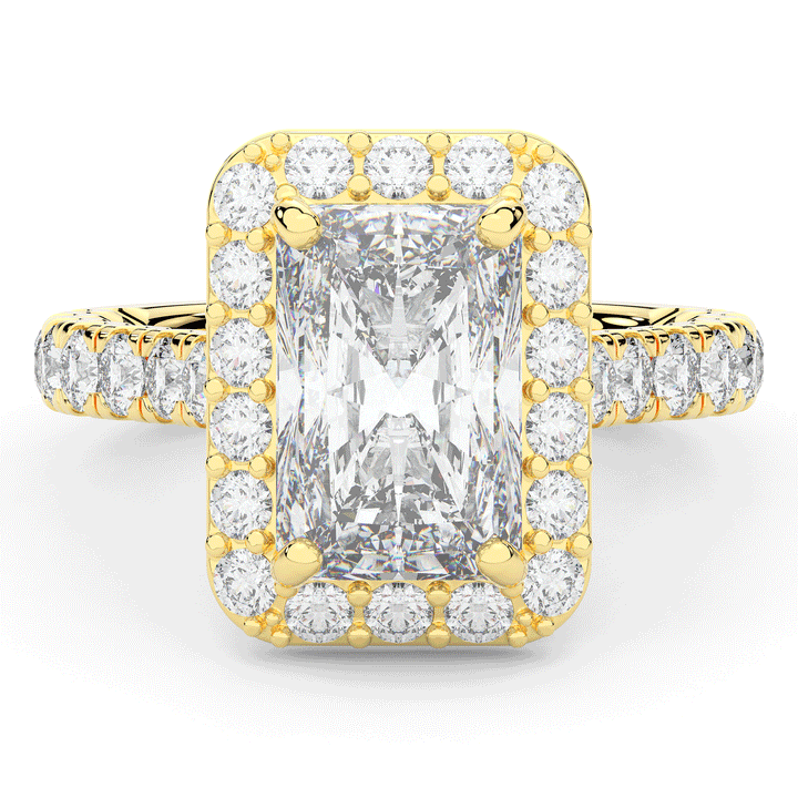 4.50CT.TW RADIANT LAB DIAMOND HALO ENGAGEMENT RING - Nazarelle