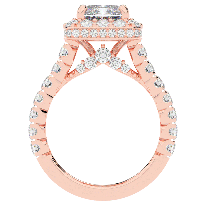 4.50CT.TW RADIANT LAB DIAMOND HALO ENGAGEMENT RING - Nazarelle