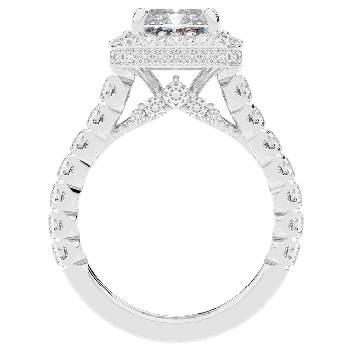 4.50CT.TW RADIANT LAB DIAMOND HALO ENGAGEMENT RING - Nazarelle