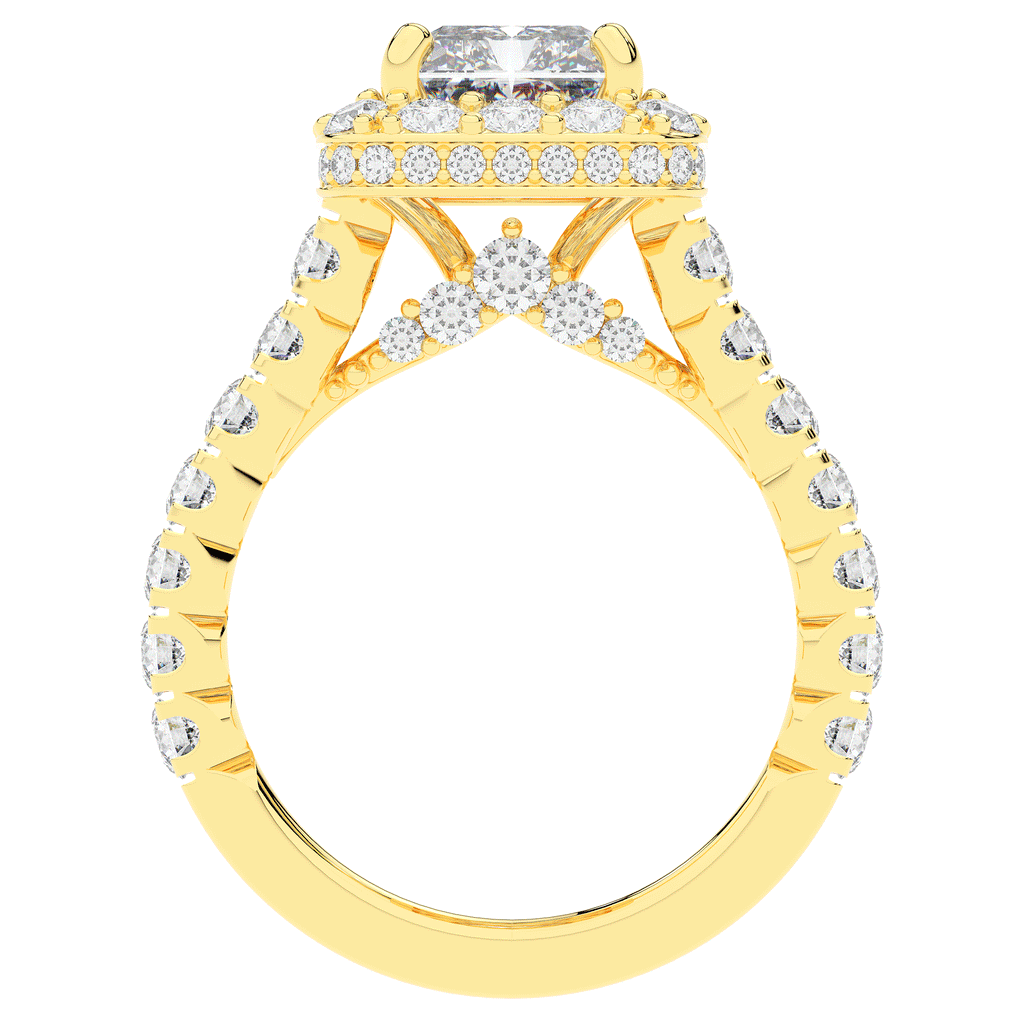 4.50CT.TW RADIANT LAB DIAMOND HALO ENGAGEMENT RING - Nazarelle