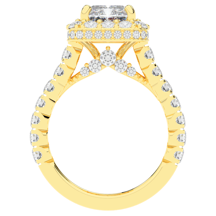 4.50CT.TW RADIANT LAB DIAMOND HALO ENGAGEMENT RING - Nazarelle