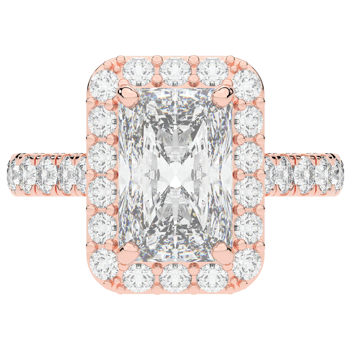 4.50CT.TW RADIANT LAB DIAMOND HALO ENGAGEMENT RING - Nazarelle