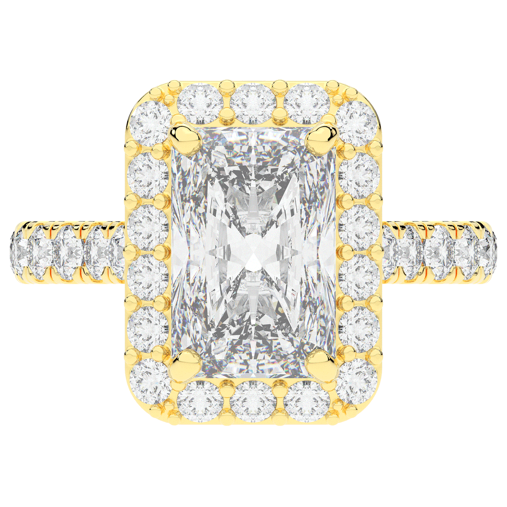 4.50CT.TW RADIANT LAB DIAMOND HALO ENGAGEMENT RING - Nazarelle