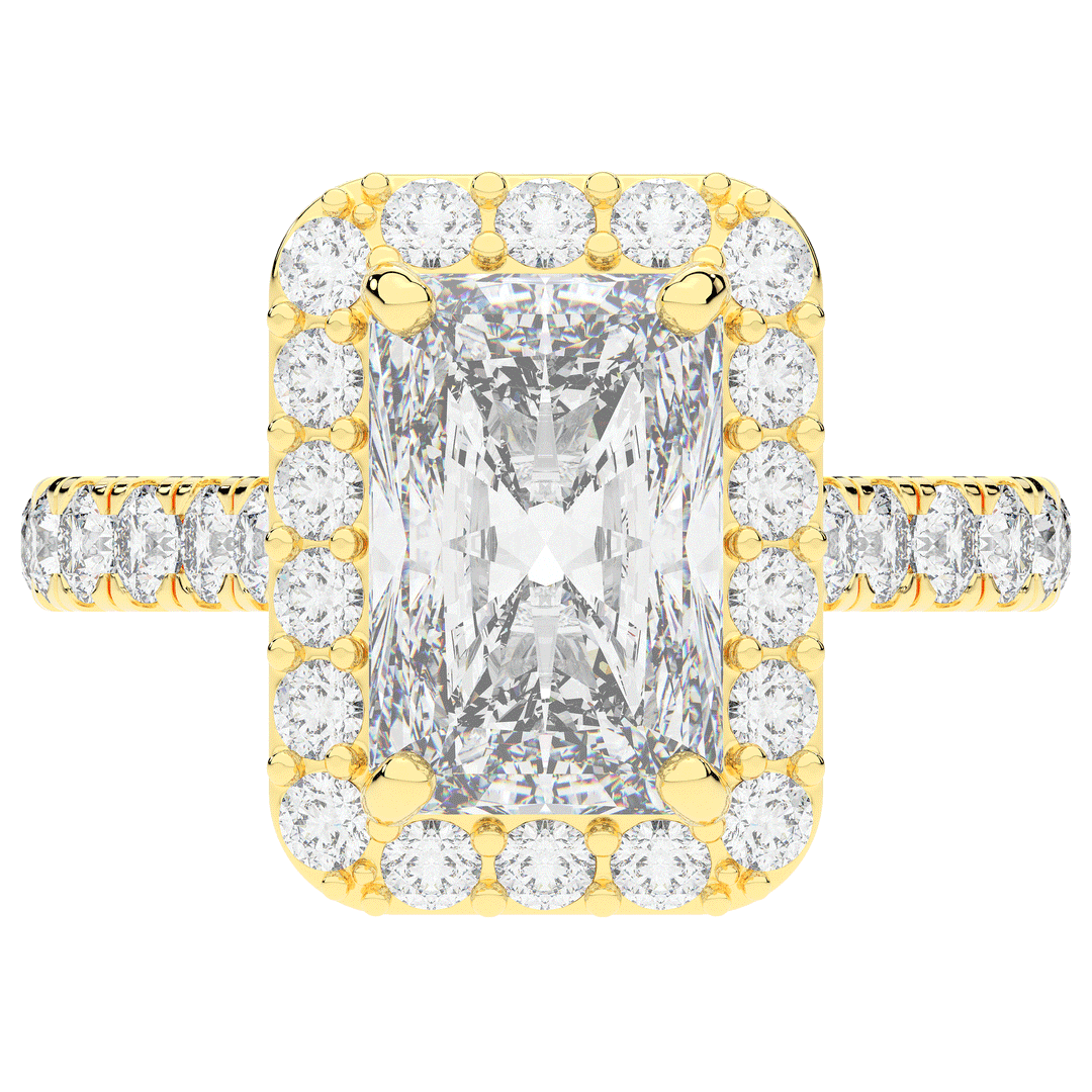 4.50CT.TW RADIANT LAB DIAMOND HALO ENGAGEMENT RING - Nazarelle