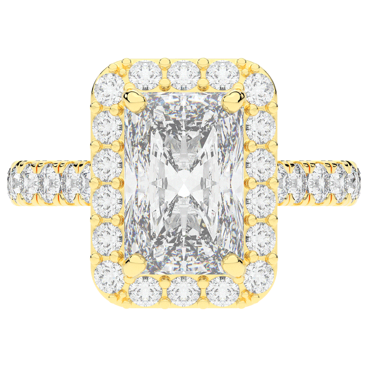 4.50CT.TW RADIANT LAB DIAMOND HALO ENGAGEMENT RING - Nazarelle