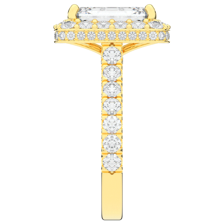 4.50CT.TW EMERALD CUT LAB DIAMOND HALO ENGAGEMENT RING - Nazarelle