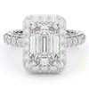 4.50CT.TW EMERALD CUT LAB DIAMOND HALO ENGAGEMENT RING - Nazarelle