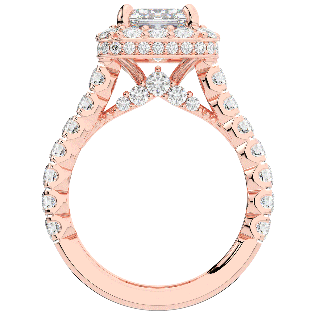 4.50CT.TW EMERALD CUT LAB DIAMOND HALO ENGAGEMENT RING - Nazarelle