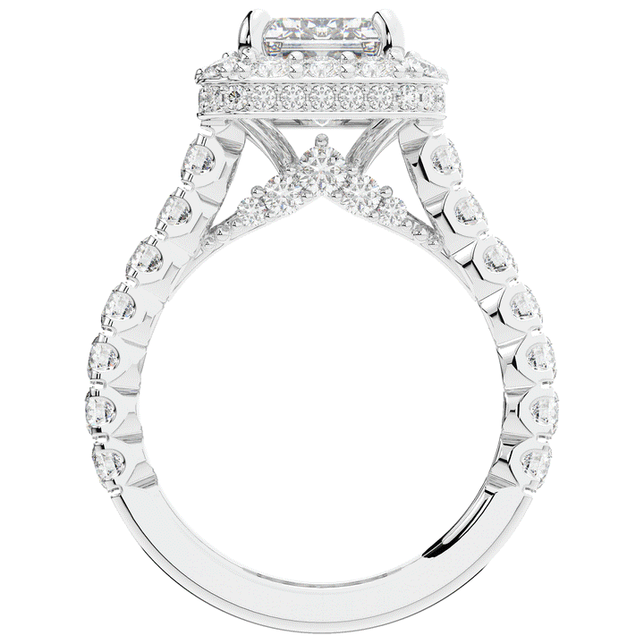 4.50CT.TW EMERALD CUT LAB DIAMOND HALO ENGAGEMENT RING - Nazarelle