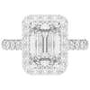 4.50CT.TW EMERALD CUT LAB DIAMOND HALO ENGAGEMENT RING - Nazarelle