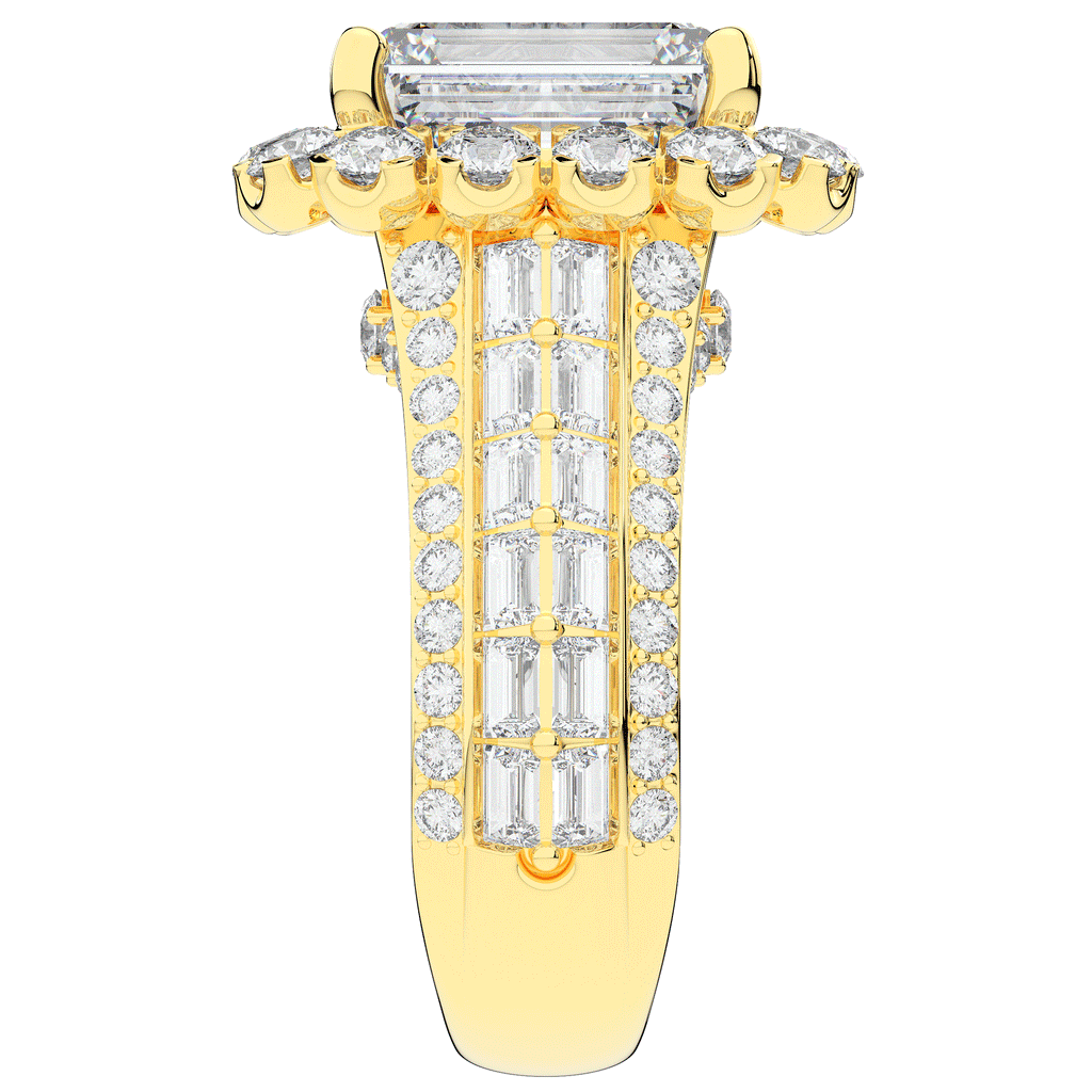 8.00CT.TW EMERALD CUT LAB DIAMOND HALO ENGAGEMENT RING - Nazarelle