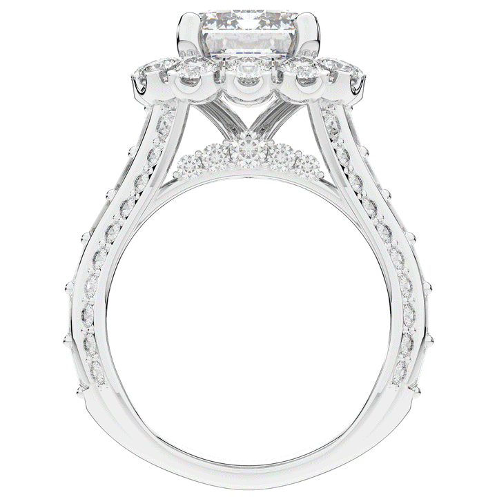 8.00CT.TW EMERALD CUT LAB DIAMOND HALO ENGAGEMENT RING - Nazarelle