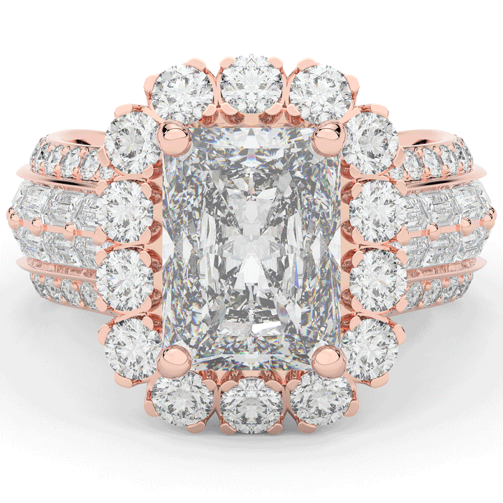 8.00CT.TW RADIANT LAB DIAMOND HALO ENGAGEMENT RING - Nazarelle