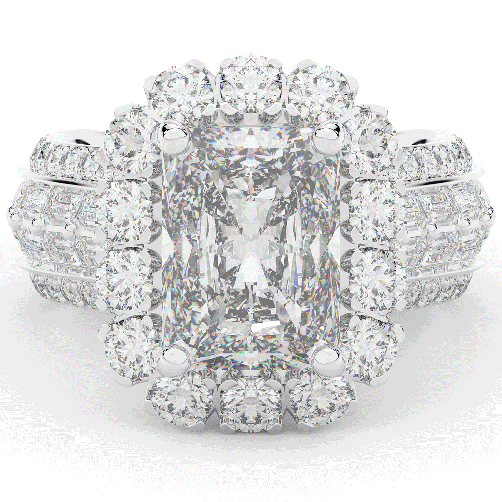 8.00CT.TW RADIANT LAB DIAMOND HALO ENGAGEMENT RING - Nazarelle