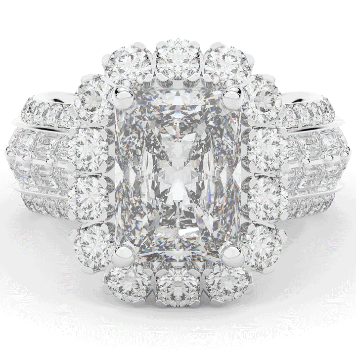 8.00CT.TW RADIANT LAB DIAMOND HALO ENGAGEMENT RING - Nazarelle