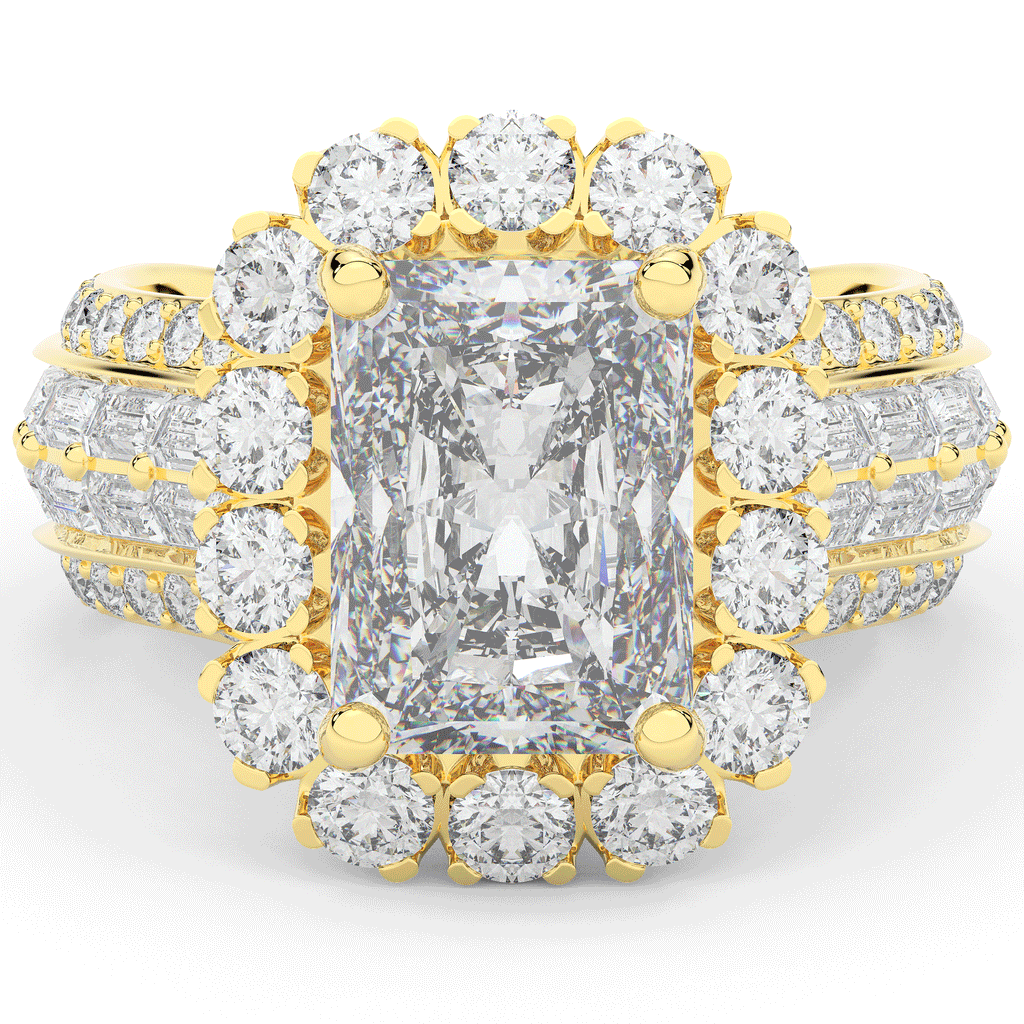8.00CT.TW RADIANT LAB DIAMOND HALO ENGAGEMENT RING - Nazarelle