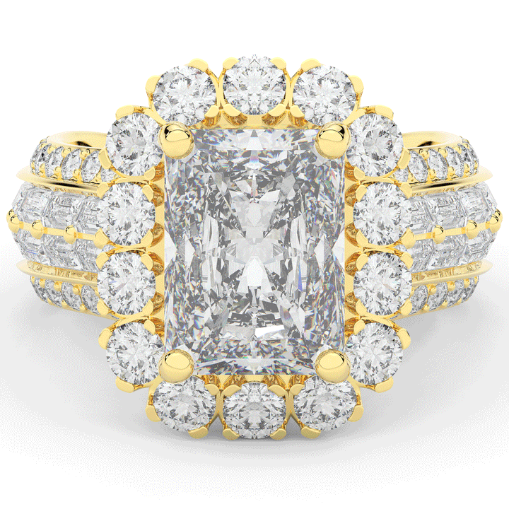 8.00CT.TW RADIANT LAB DIAMOND HALO ENGAGEMENT RING - Nazarelle