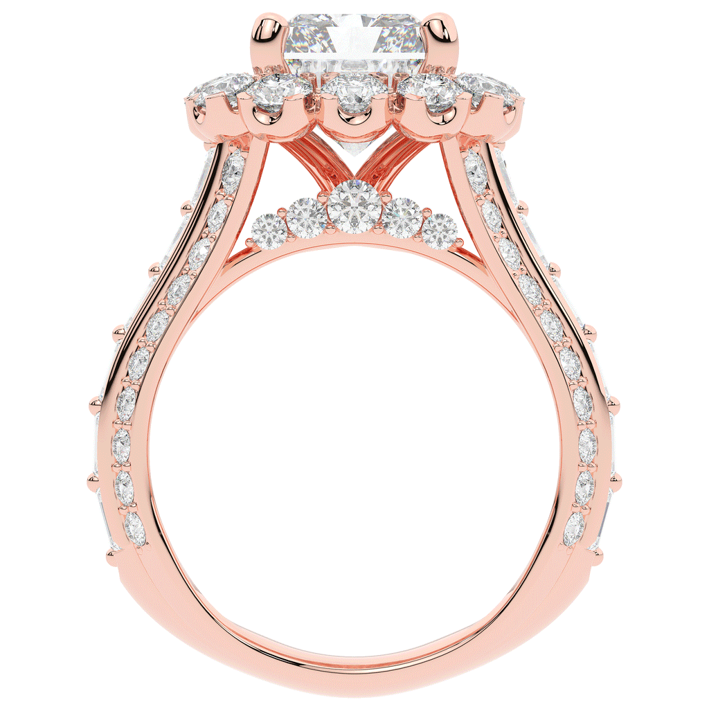 8.00CT.TW RADIANT LAB DIAMOND HALO ENGAGEMENT RING - Nazarelle