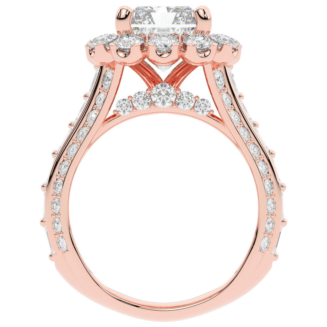 8.00CT.TW RADIANT LAB DIAMOND HALO ENGAGEMENT RING - Nazarelle