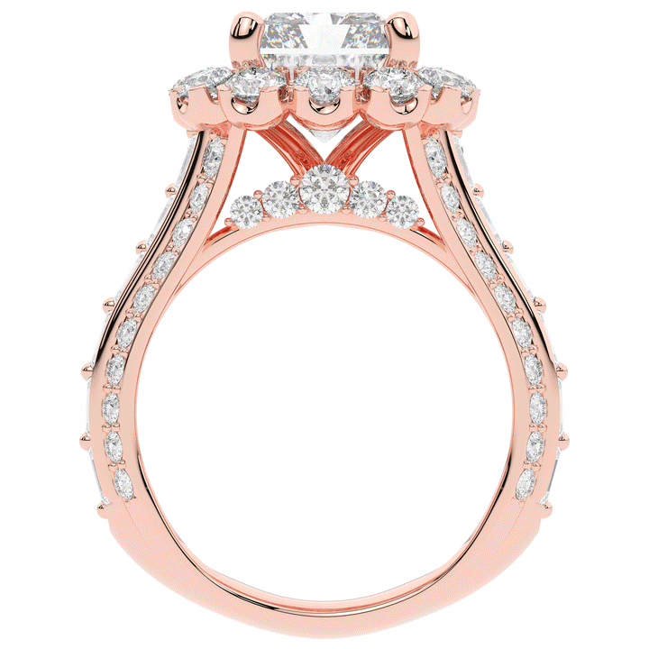 8.00CT.TW RADIANT LAB DIAMOND HALO ENGAGEMENT RING - Nazarelle