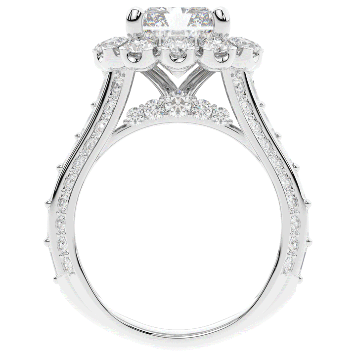 8.00CT.TW RADIANT LAB DIAMOND HALO ENGAGEMENT RING - Nazarelle