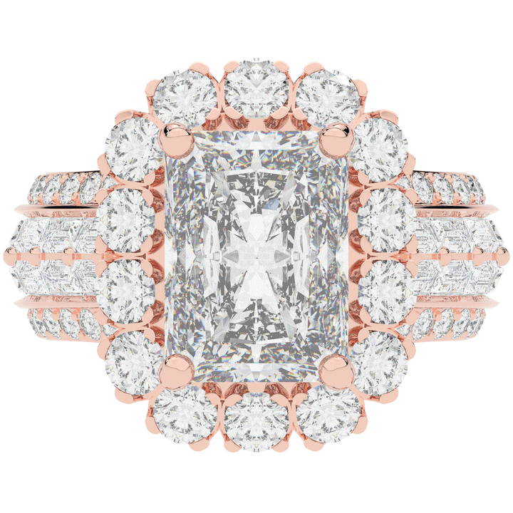 8.00CT.TW RADIANT LAB DIAMOND HALO ENGAGEMENT RING - Nazarelle