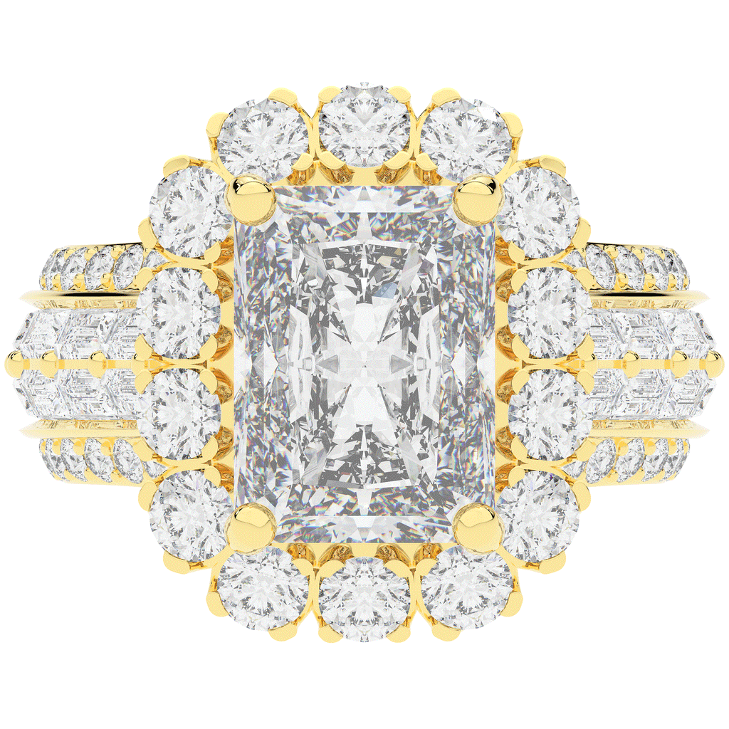 8.00CT.TW RADIANT LAB DIAMOND HALO ENGAGEMENT RING - Nazarelle