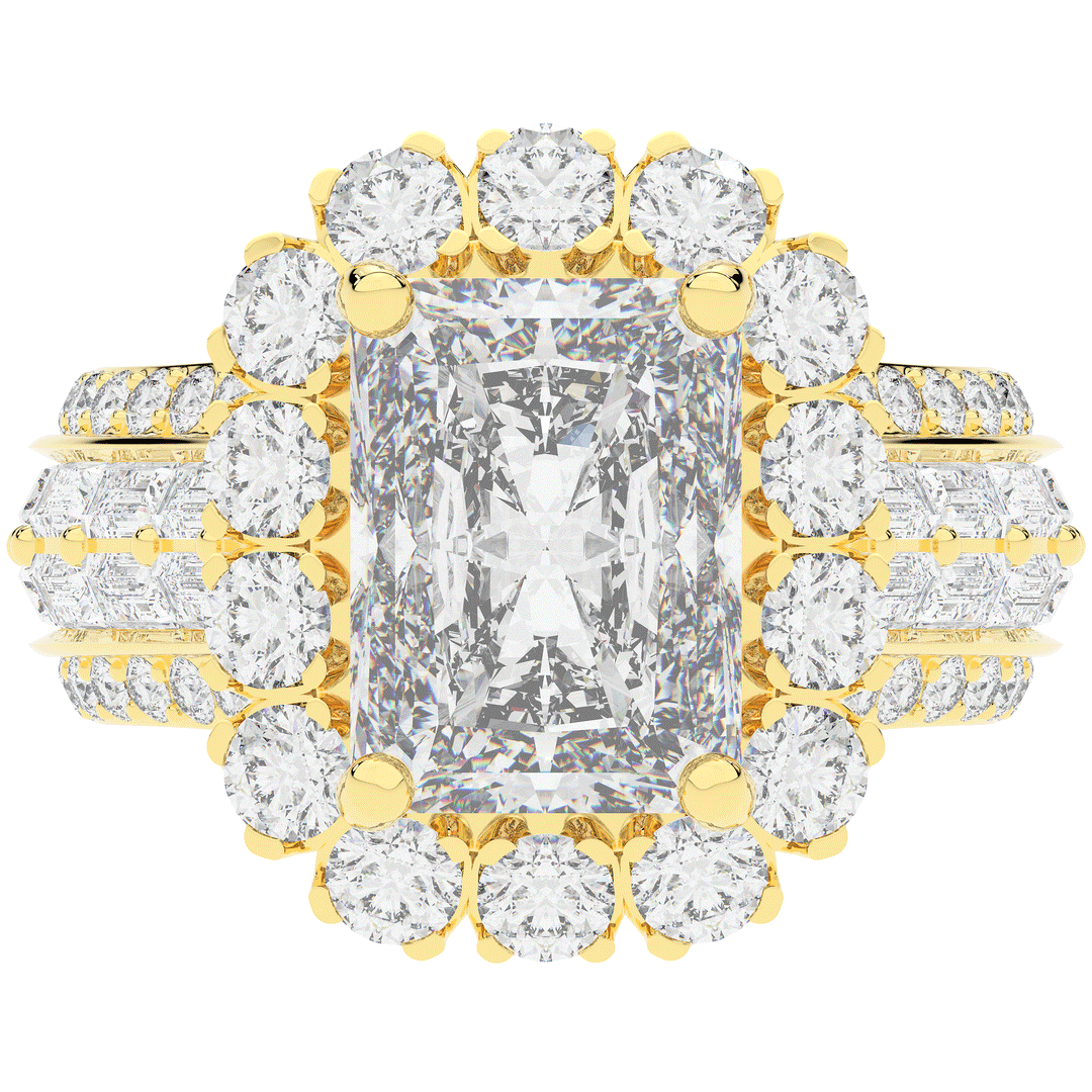 8.00CT.TW RADIANT LAB DIAMOND HALO ENGAGEMENT RING - Nazarelle