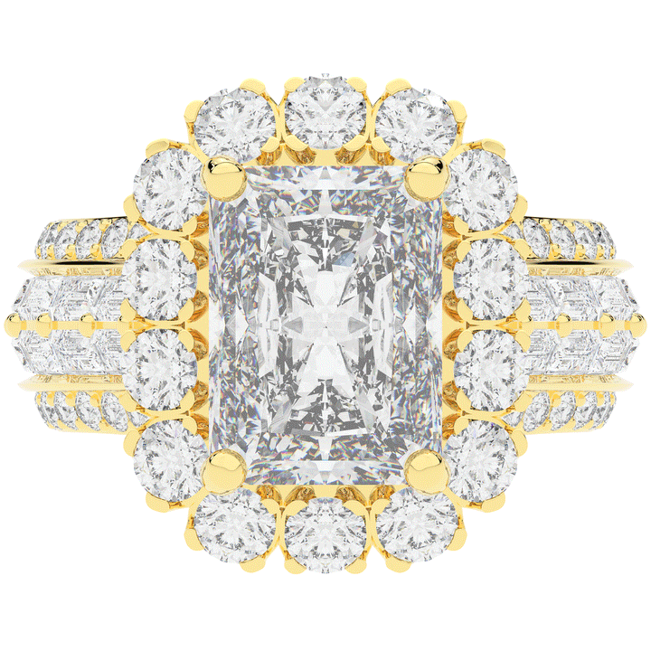 8.00CT.TW RADIANT LAB DIAMOND HALO ENGAGEMENT RING - Nazarelle
