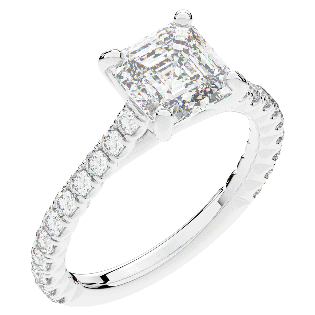 2.40CT.TW ASSCHER LAB DIAMOND ENGAGEMENT RING - Nazarelle